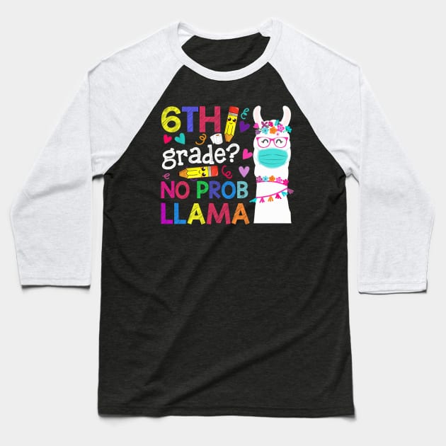 Quarantine Llama 6th Grade 2020 School Social Distance Shirt Funny Back To School Gifts Baseball T-Shirt by Alana Clothing